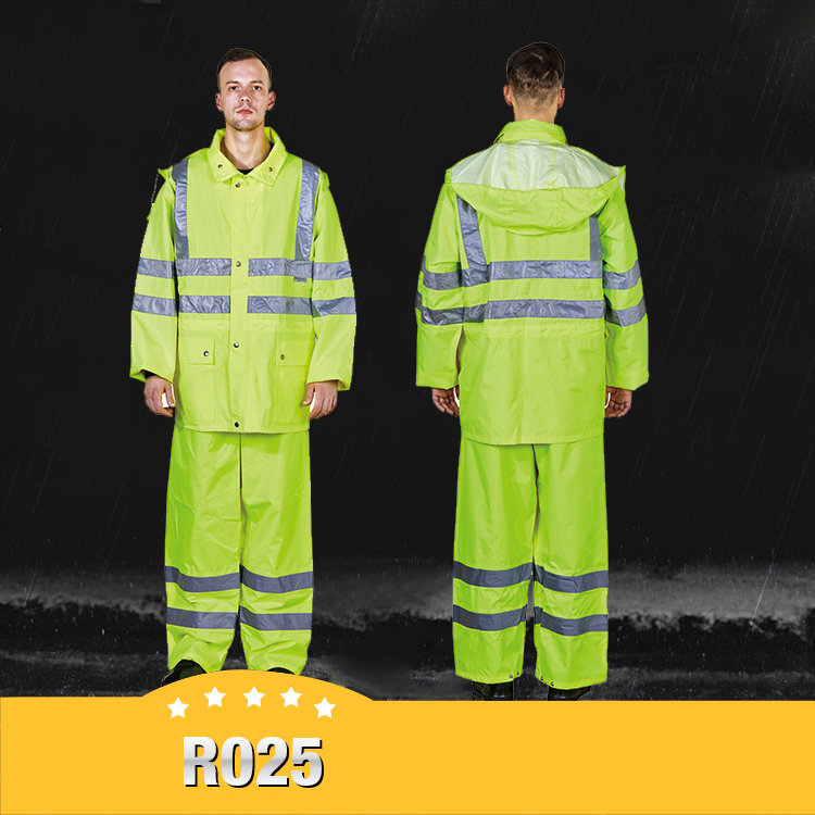 Rain Suit Hooded With Elastic Waist Pants