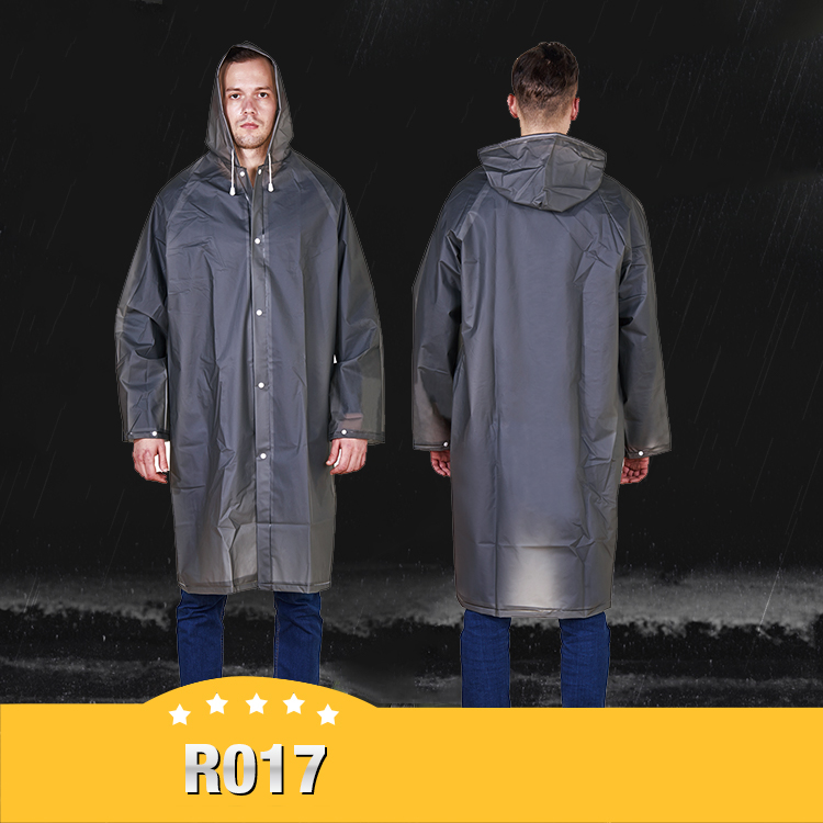 Rain Coat Hooded With Drawstring