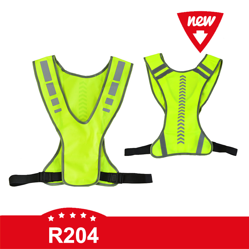 R204 Running Vest Adjustable Elastic Belt Safety Reflective Vest