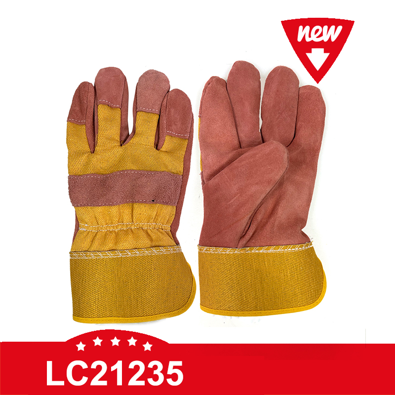 LC21235 Cow split leather Winter gloves with BOA Lining