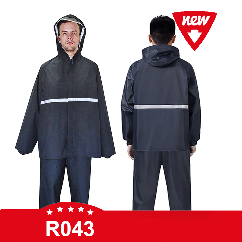 R043  150D oxford rainsuit hooded