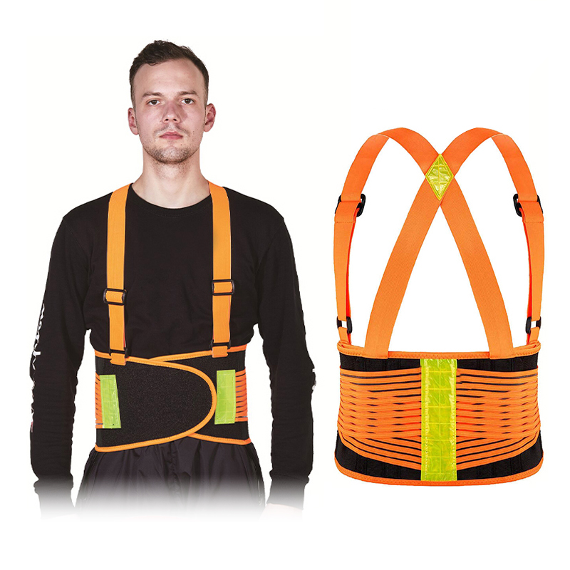 BS045 Orange reflective back support belt