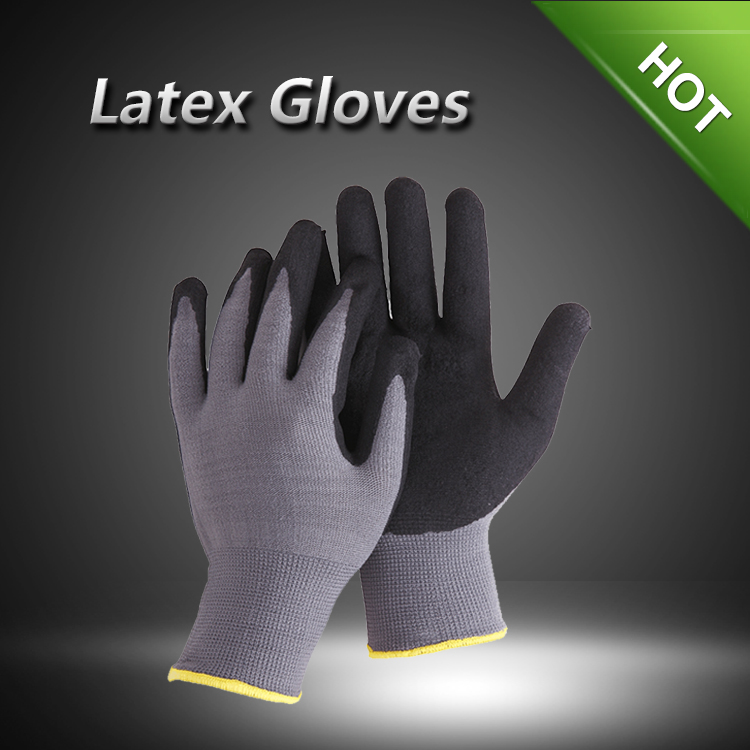 LX11005 13 guage polyester with latex sandy coated gloves