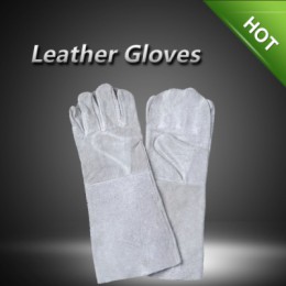 LC2032 Double palm cow split leather gloves