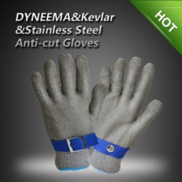 CE/ANSI Anti-cut Protective Gloves Stainless Steel Mesh Wire Cut-Resistant HPPE Gloves