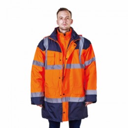 RC107 Hoodied Warning Long Coat