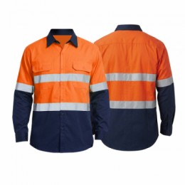 WC048 Hi Vis Long Sleeve Work Shirt