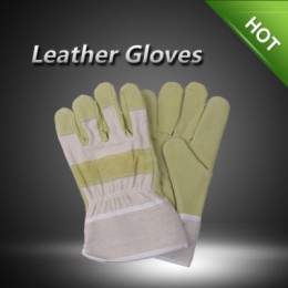 LP12105 Pig grain leather gloves with drill cotton back