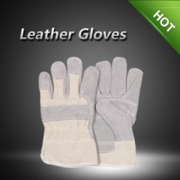 LC12106 Cow split leather gloves with patch palm