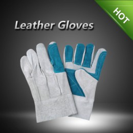 LC2036 Cow split leather gloves with double palm and finger