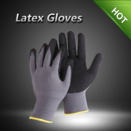 LX11005 13 guage polyester with latex sandy coated gloves