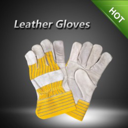 LC24253 Cow split leather gloves with stripe back