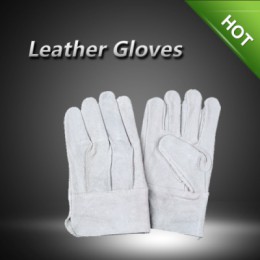 LC2034 Cow split leather gloves with three ribs back