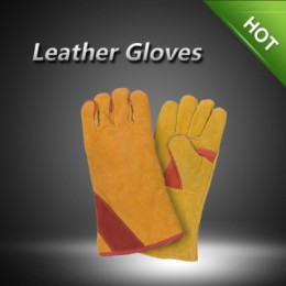LC2033A Cow split leather gloves with full lining